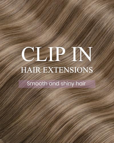 Image of LaaVoo Clip In Hair Extensions, Double Weft, 12 Inch 5Pcs 80g | Human Hair Clip In Extensions Feature Genuine Human Hair Material, Fit For Short Hair, Daily Styling, And Casual Outings