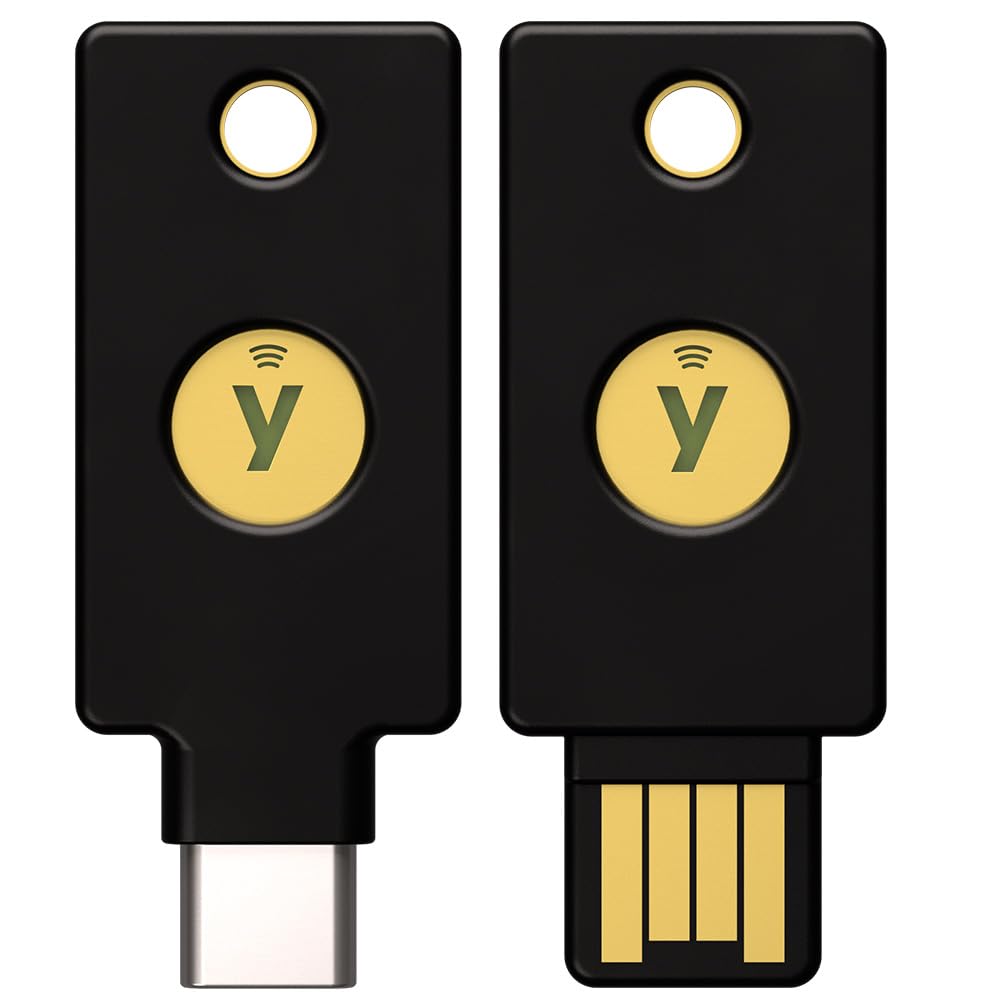 Yubico - Kit clé de sécurité NFC (USB-A et USB-C) - Compatibilité de Base - Clé de sécurité et Code d'accès pour l'authentification multifacteur (MFA), Connexion Via USB ou NFC, certifié FIDO