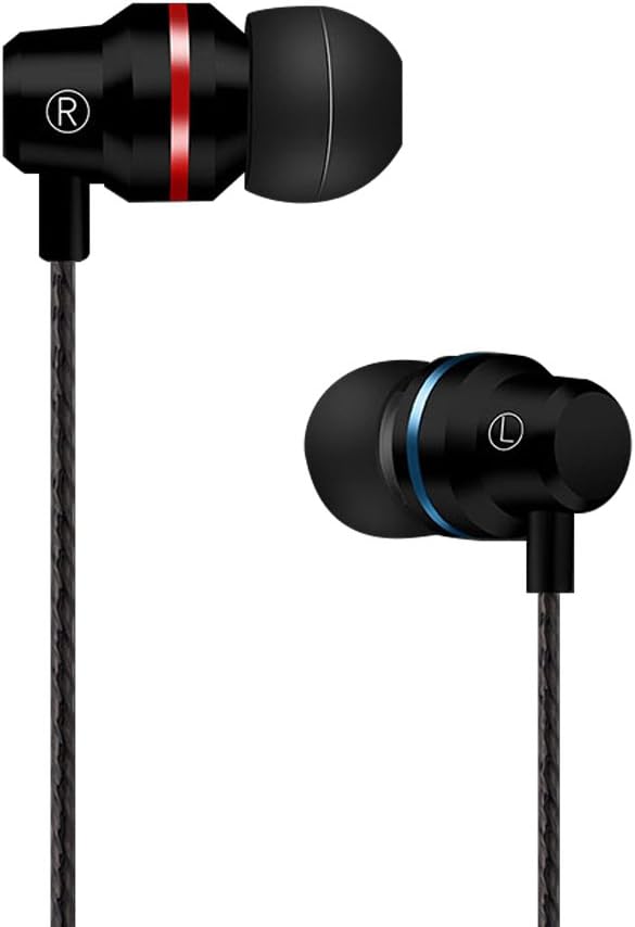 Earphones, Tomoson in-Ear Headphones with Microphone and Noise Isolating Headset for Apple iPhone iPod iPad Samsung Galaxy S7 S8 and Android Devices (Black)
