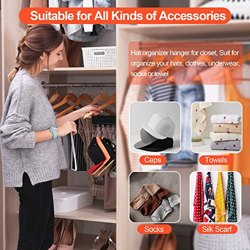 Hat Rack For Baseball Caps Hat Organizer Holder For Hanger & Room Closet Display, 2Pack 10 Hat Storage Clips For Hang Ball Caps Winter Beanie & Accessories, For Men, Boy Women Gift (2Pc Black) #TOP1