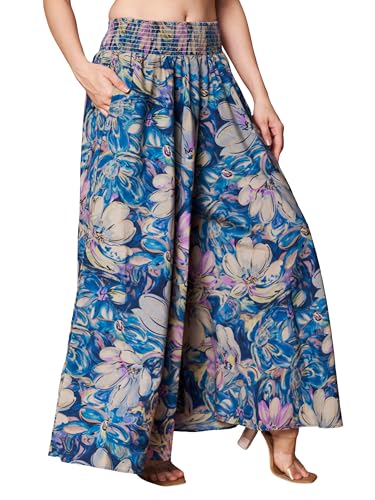 Image of KZULLY | Palazzo for Women | Solid & Printed | Stylish Wide-Leg | Comfortable Elastic Waist Bottomwear