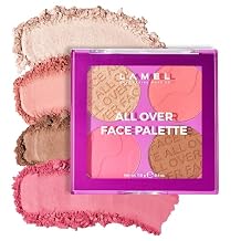 LAMEL All-Over Face Contour Palette - 4-in-1 Blush, Highlighter & Contour Makeup Kit - Face Sculpting Palette with Powder Formula - Blendable, Buildable Texture - 02 Medium/Warm, 11.5g, 0.4oz