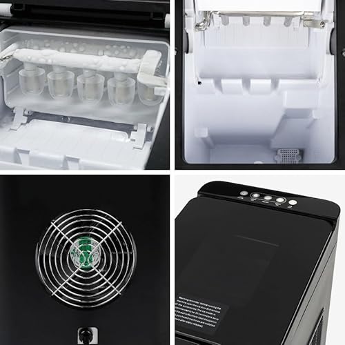 LKYLGYU BBCBBZ Tragbarer Eisbereiter, Mini-Eisbereiter für den gewerblichen Gebrauch, für Bars, Cafés, für den Schreibtisch, für den Außenbereich (Schwarz) 3 LKYLGYU BBCBBZ Tragbarer Eisbereiter, Mini-Eisbereiter für den gewerblichen Gebrauch, für Bars, Cafés, für den Schreibtisch, für den Außenbereich (Schwarz)