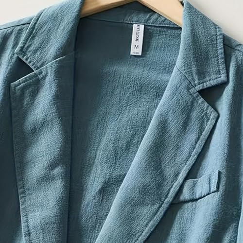 Thatrich Casual Blazer for Men Linen Big and Tall Suit Jacket Long Sleeve Button up Cardigan Relaxed Fit Sports Coats 20253