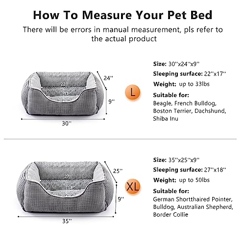 JOEJOY Extra Large Dog Bed Washable, Soft Rose Velvet Dog Bed Low Front Edge Pet Bed Non-Slip Bottom Puppy Bed, Orthopedic Calming Pet Bed For Labrador, Golden Retriever, Grey, 89×64×23 cm - Image 6