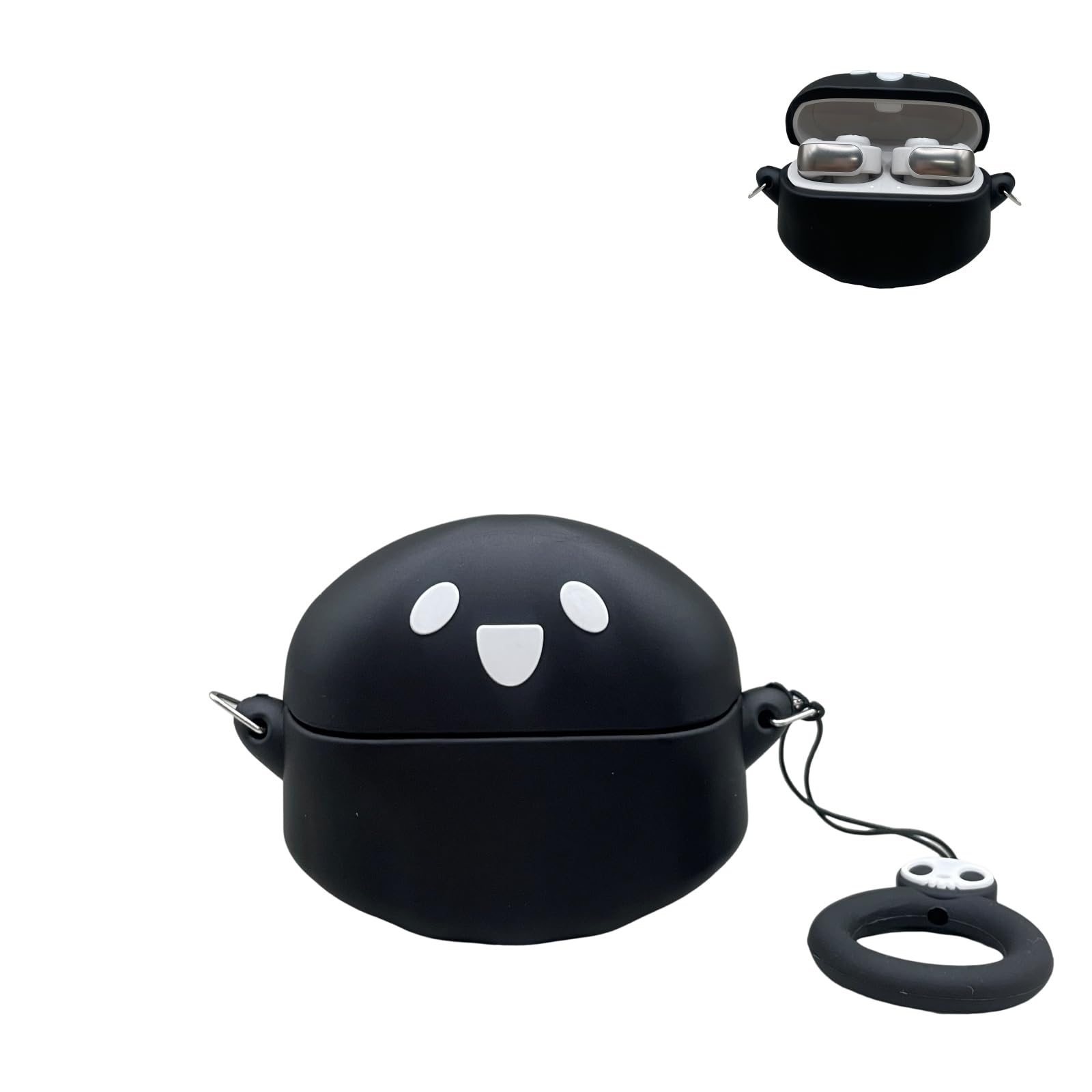 TSVSXS Cute Case Compatible with Bose Ultra Open Earbuds with Keychain, Soft Silicone Anime Ghost Protective Cover Bose Open Wireless Earbuds Cover
