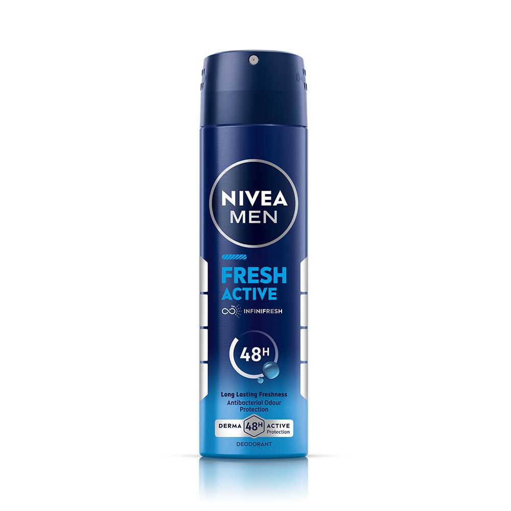 Men Fresh Active Deodorant Spray, 150ml | 48 H Active Odour Protection | Long Lasting Smell Deo | Marine Fresh, Lemon and Sandalwood Fragrance | Dermatologically Approved | 150ml