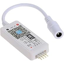 LED Wifi Controller, RGB Led Light Strip Voice Control From Alexa &amp; Google Home, WIFI Wireless Smart Controller With Free App via IOS or Android Smartphone