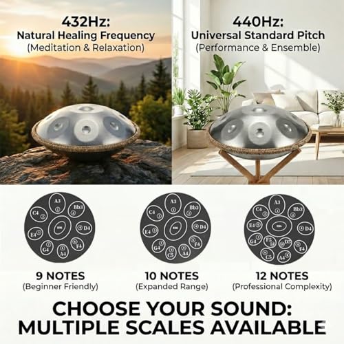Handpan Drum D Minor 22 Inch Steel Hand Pan 432Hz 440Hz miniatura 4
