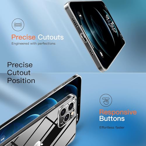 Image of JGD PRODUCTS for iPhone 12 Pro Max Premium Transparent Hybrid Soft Slim Dust Proof Back Case Cover with Camera Protection