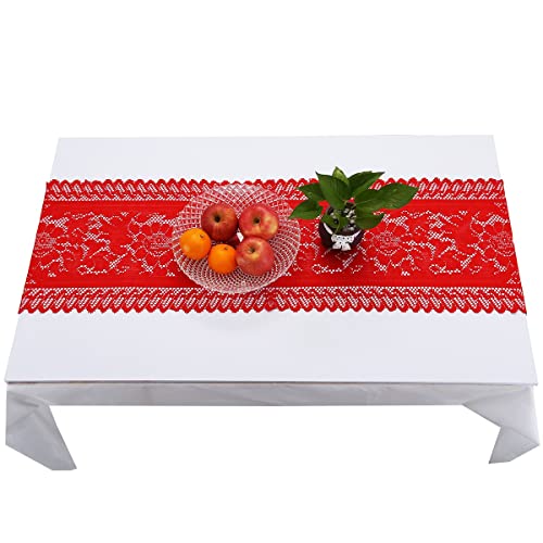 KYEYGWO Hollow Lace Table Runners Elegant Mesh Tablecloth Vintage Macrame Table Cover with Tassels for Rustic Boho Wedding Reception Decoration Bridal Showers - Image 2