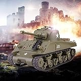 tanques por radio control MODELTRONIC Tanque radio control réplica SHERMAN M4A3 escala 1:30 de 6 canales y disparo por infrarrojos.Listo para usar. Montado al 98%. Las luces encima de la torreta indican las veces que ha sido alcanzado el tanque. Una vez agotadas las 4 vidas el tanque queda bloqueado hasta su reinicio.