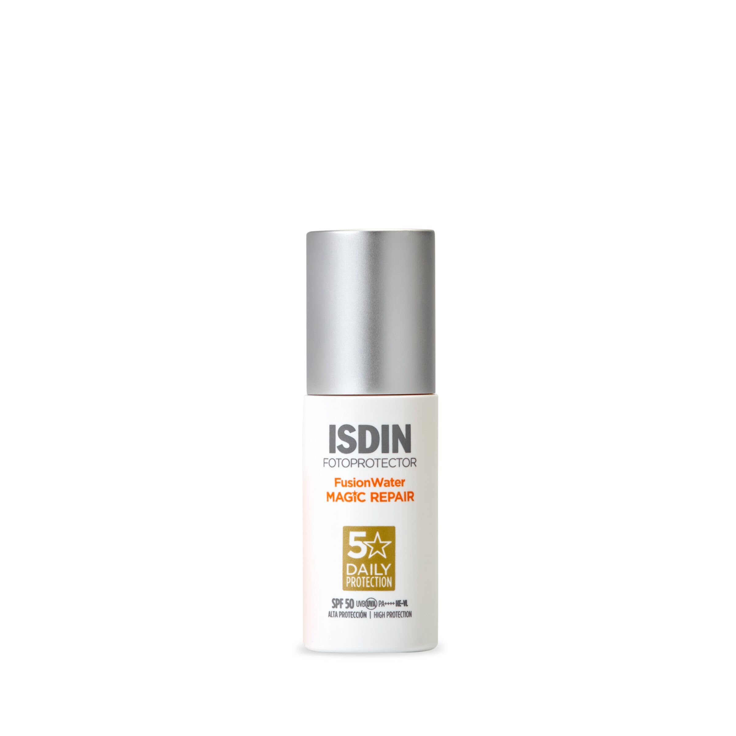 ISDIN - Foto Protector Magic Repair Fusion Water SPF 50 - Protector solar facial de fase acuosa, triple acción anti-fotoenvejecimiento, 50 ml