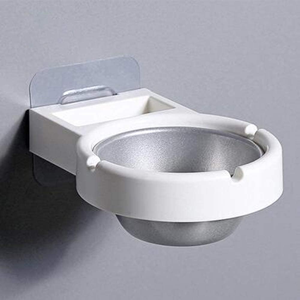 HomeAra 1 PCS Stainless Steel Wall-Mounted Ashtray & Cigarette Lighter Storage Rack Versatile Organizer for Balconies, Tables, Bathroom, Office (White)-image-6