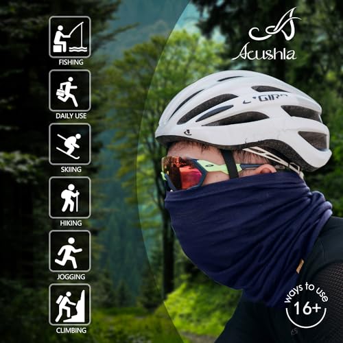 Image of ACUSHLA 100% Merino Wool Neck Gaiter Men Women Winter Ski Face Mask Scarf