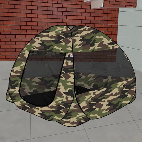 Image of Jungle Printed Play House Foldable Kids Play Tent for Boys & Girls |Lightweight and Portable | Without Balls|Foldable Tent House for Kids Activity Indoor Outdoor (Brown-Black)