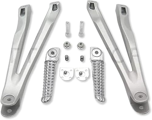HTTMT MT390-005 - Soporte de clavijas de pie para pasajero trasero de color plateado pulido compatible con Yzf R1 2004-2008