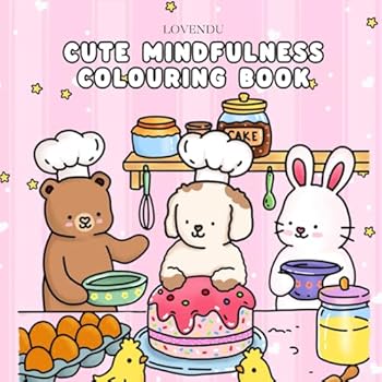 Paperback Lovendu Cute Mindfulness Colouring Book