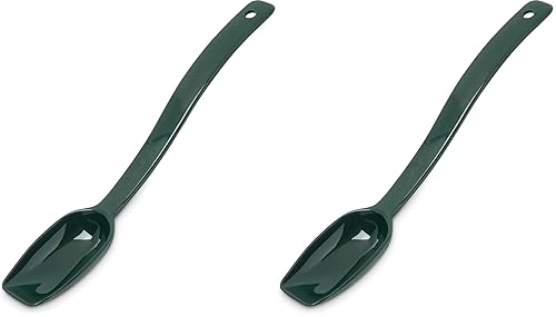 Miniatura 1 de Carlisle FoodService Products Cuchara sólida de plástico, 9 pulgadas, verde (paquete de 2)