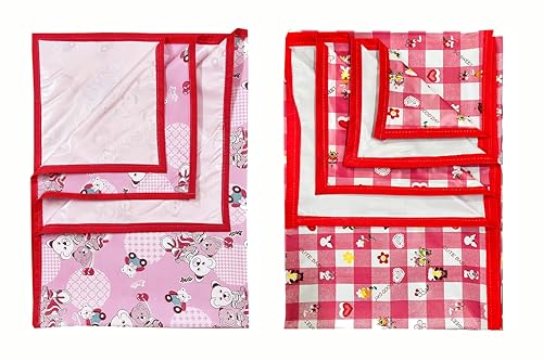 Image of EcoSoft Plastic Sheet,PVC Sheet for Kids,Rubber Sheet for Babies,Bed Wetting Protector(90 x 135 cm) (Pink Bear & Pink GOO Day)