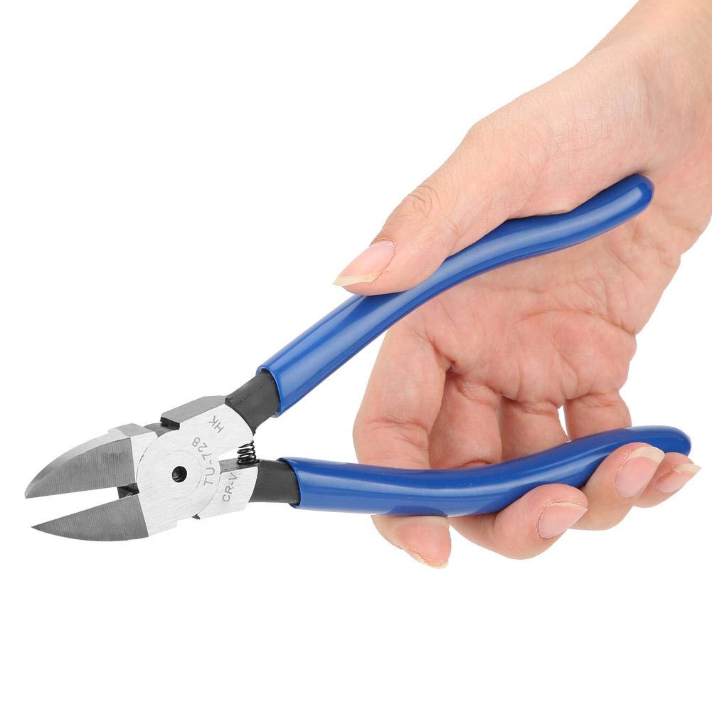 Diagonal Pliers, 8inch Blue Diagonal Pliers Cable Nose Cutting Nippers Wire Cutter Tool - Image 4