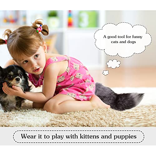 Sureio Halloween Huge Fluffy Fur Fox Tail for Cosplay Wolf Tail Keychain Costume for Women Party3