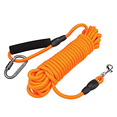 PIANG GOUER Correa de Entrenamiento para Perros, con Mango Suave, Correa de Nailon Antideslizante de 3 m de Largo para Entrenamiento de Perros (Naranja, diámetro 0,8 cm Cover