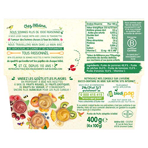 Blédina 4 Coupelles Harmonie de Fruits Dès 6 mois, 4 x 100g – Image 5