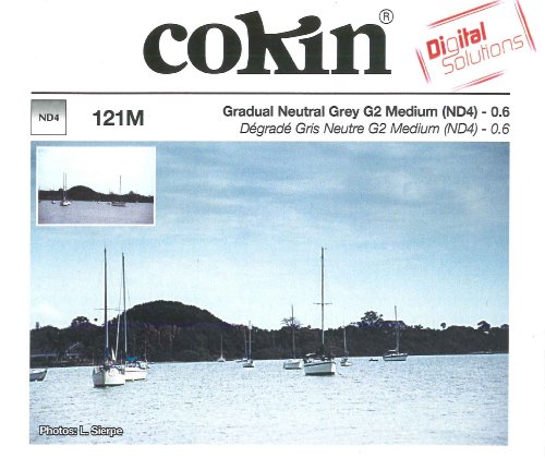 Cokin Square Graduated Neutral Density Grey G2 - ND4 2-Stop Hard (X121M) for XL (X) Series Holder - 130mm X 170mm