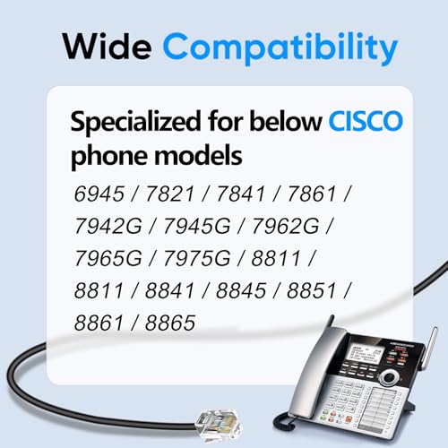 Auriculares para Cisco Landline con cable RJ9 y control de volumen para telefonía fija de oficina 7