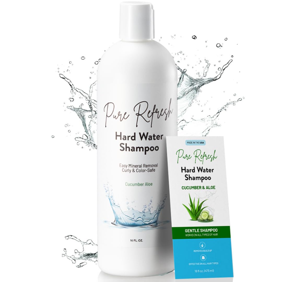 Hard Water Shampoo, Removes Buildup from Hair, Cleans Minerals and Chlorine, Lathers in Well Water, Sulfate Free, Color Safe, Curl Friendly, Daily Use for Men and Women (16 oz)