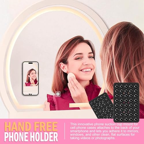 Image of EDNITA Suction Cup Phone Case Mount, Double-Sided Suction Anti Slip Silicon Sticky Phone Stand for iPhone and Android, Hands-Free Strong Grip Holder for Selfies and Videos (Multi Color (Pack of 2))