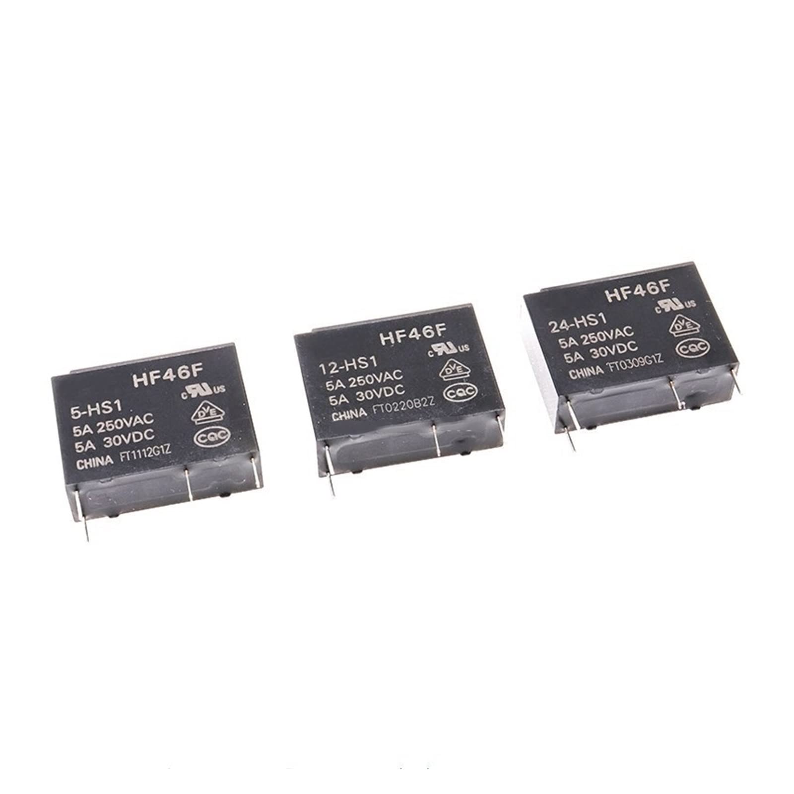 Relais HF46F 5V 5A 4 broches normalement ouvert pour circuit imprimé - 5