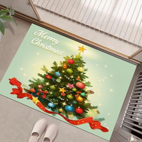Tapis de Noël antidérapant pour entrée chaleureuse et déco de fête extérieure - 4