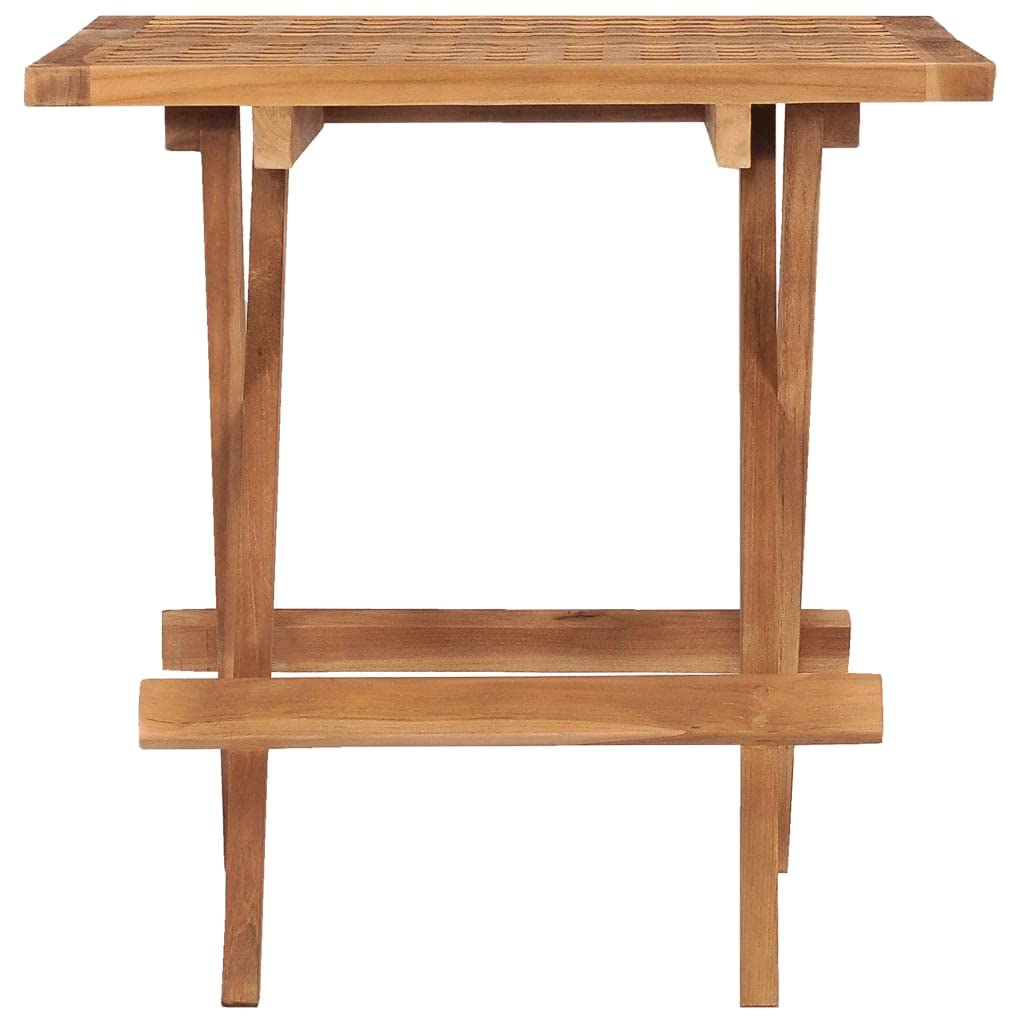 Składany stół ogrodowy 50 x 50 x 50 cm z litego drewna tekowego, stabilny stół drewniany do użytku wewnątrz i na zewnątrz, składany, zajmuje mało miejsca