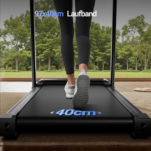 Tapis de Course Pliable Inclinable 9%,Tapis de Marche Inclinable 12KM/H,Treadmill Home avec Moteur 3,0 CV et Affichage LED, Charge Max. 136KG – Image 6