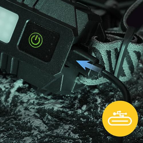 Linterna frontal LED recargable de 5000 LM con sensor y 9 modos de luz para exterior 7