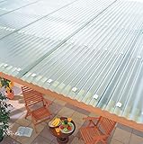 Terrassendach Terrassenüberdachung Carport Komplettset Acrylglas Sinus 76/18 3mm Wabenstruktur Farblos Profilplatten Tiefe:2000mm|Breite:4965mm