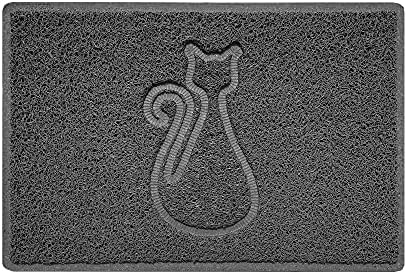 Nicoman Double Heart Embossed Shape Door Mat Dirt-Trapper Washable Barrier Doormat-Dark Grey (Watertight Rubber-Back)-Small (60x40cm)