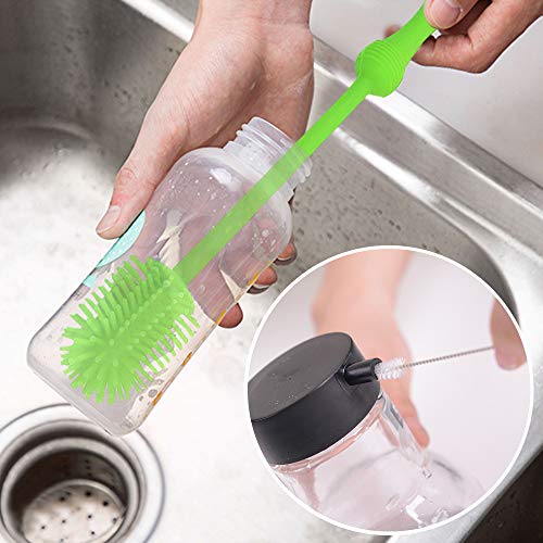 Set of 7,Multipurpose Bottle Brush Cleaning Set, findTop Bottle Cleaners for Baby Bottles, Washing Narrow Wine/Beer Bottles, Thermos, Sports Water Bottles, Plus Kettle Spout/Lid Brush - Thumbnail 4