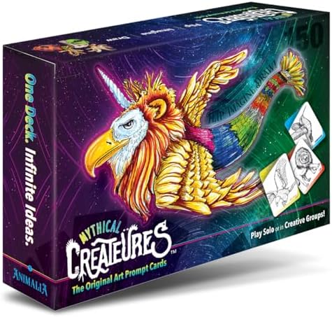 Mythical Creatures Drawing Games for Kids Mashup Animals Art Ideas. 150 Prompt Cards. Creative Gift for Tweens, Teens + Family Fun Night for Artsy Imaginations!