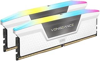 CORSAIR Vengeance RGB DDR5 RAM 32GB (2x16GB) 6000MHz CL30 Intel XMP iCUE Compatible Computer Memory - White (CMH32GX5M2B6000C30W)