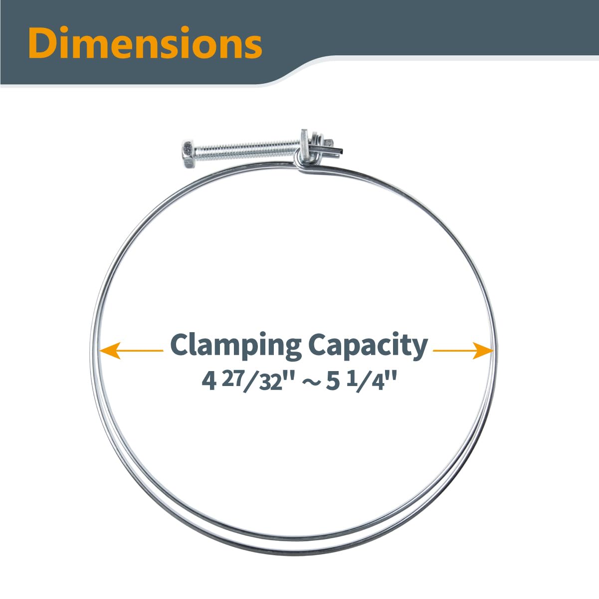 POWERTEC 5 Inch Double Wire Hose Clamp, 5 Pack (Color May Vary) - Image 2