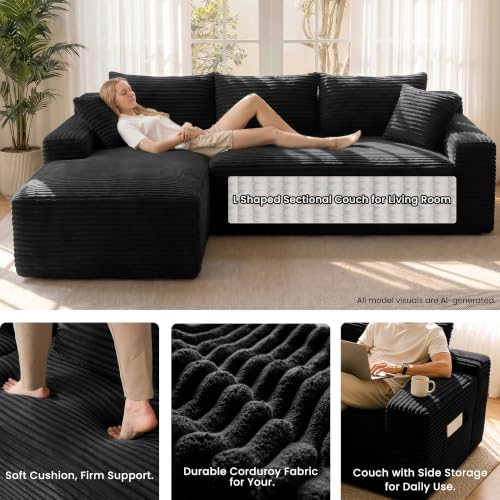 95" Modular Sectional Sofa, Boneless Chaise L-Shaped Couch for Living Room - image 8