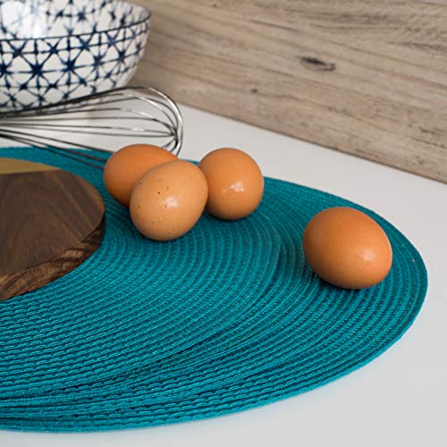 Now Designs Disko Round Placemats, Peacock, Set Of 4 #TOP3
