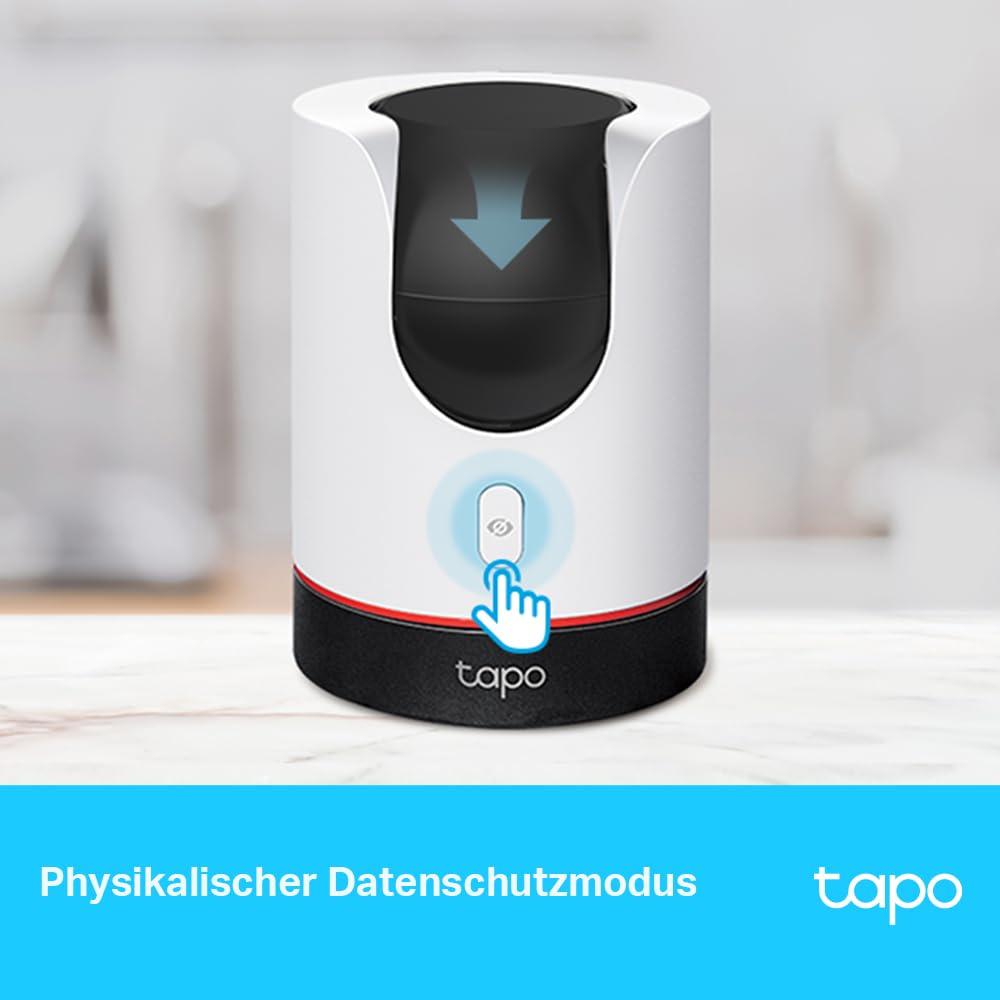 Tapo C225 360° WLAN-Überwachungskamera für Innenräume, 2K 4MP, Physischer Privatsphärenmodus, Starlight-Sensor, Bewegungserkennung, kompatibel mit Apple Homekit, Alexa und Google Home