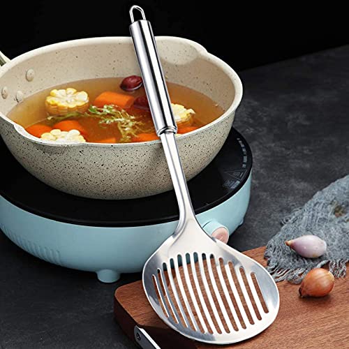 Tenta Kitchen Multi Kitchen Utensil Stainless Steel Cooking Skimmer Slotted Fish Turner Spatula Spoon Colander Drain Water Filter Spoon Ladle Spider Strainer Skimmer Ladle For Cooking &Frying (2Pcs) #TOP2