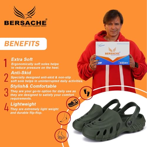 Image of BERSACHE Extra Soft Classic Casual with Regular wear with Ultra Soft & Flexibility Technology Clog for Men's