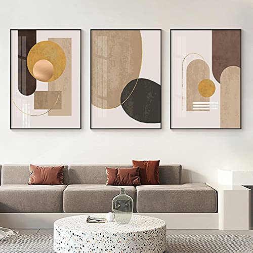 Art mural abstrait couleur bloc | Lot de 3 affiches modernes 50x70cm