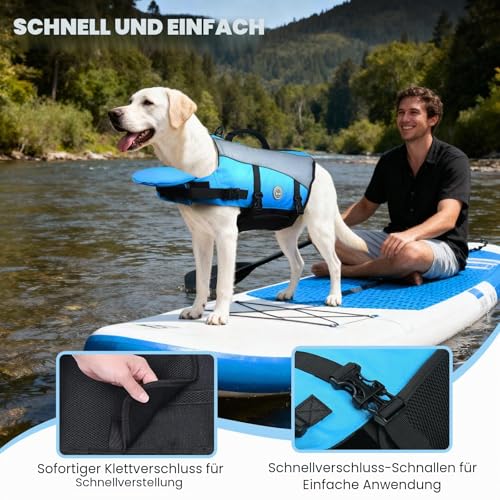 VIVAGLORY Hunde Schwimmweste Front Float Hundeschwimmweste, XS, Blau